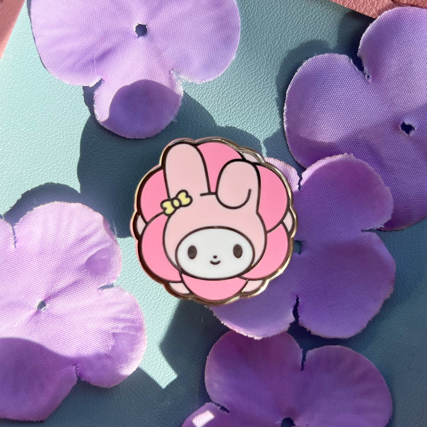 Sanrio Flower Pins (Kuromi, My Melody, Cinnamoroll, Pompompurin