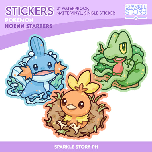Ruby Sapphire Hoenn Starters - Stickers